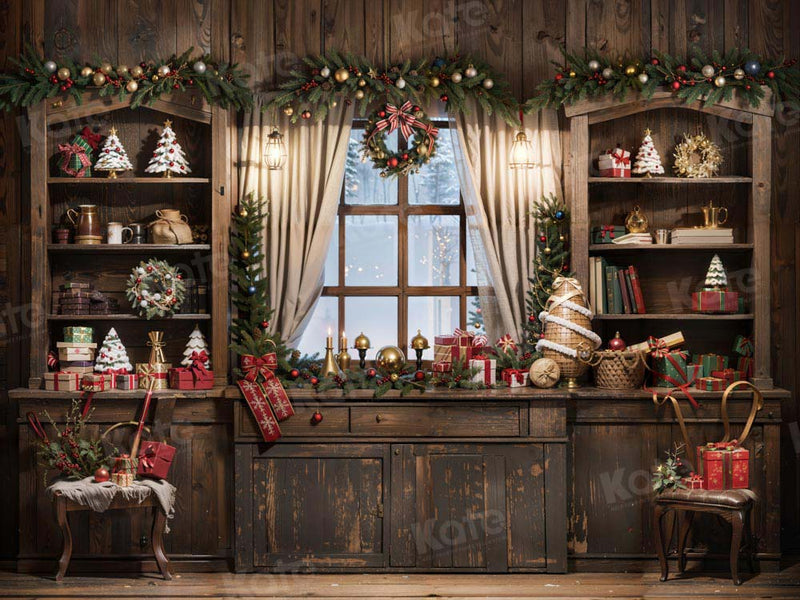 Rustic Cozy Vintage Christmas Backdrop