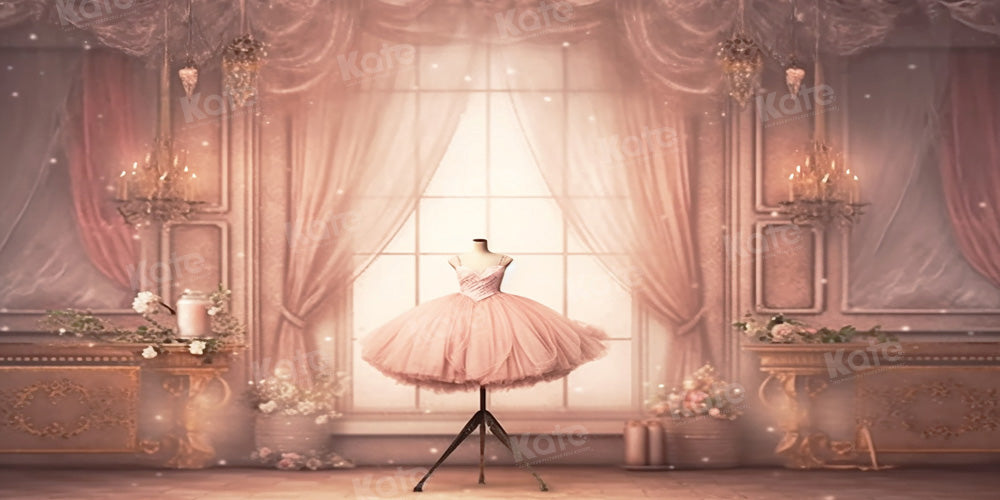 Kate Fashion Doll Pink Room Ballet Dress Backdrop Designed by Chain Photography