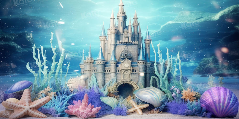 Kate Summer Underwater World Castle Shell Backdrop Designed by Chain Photography
