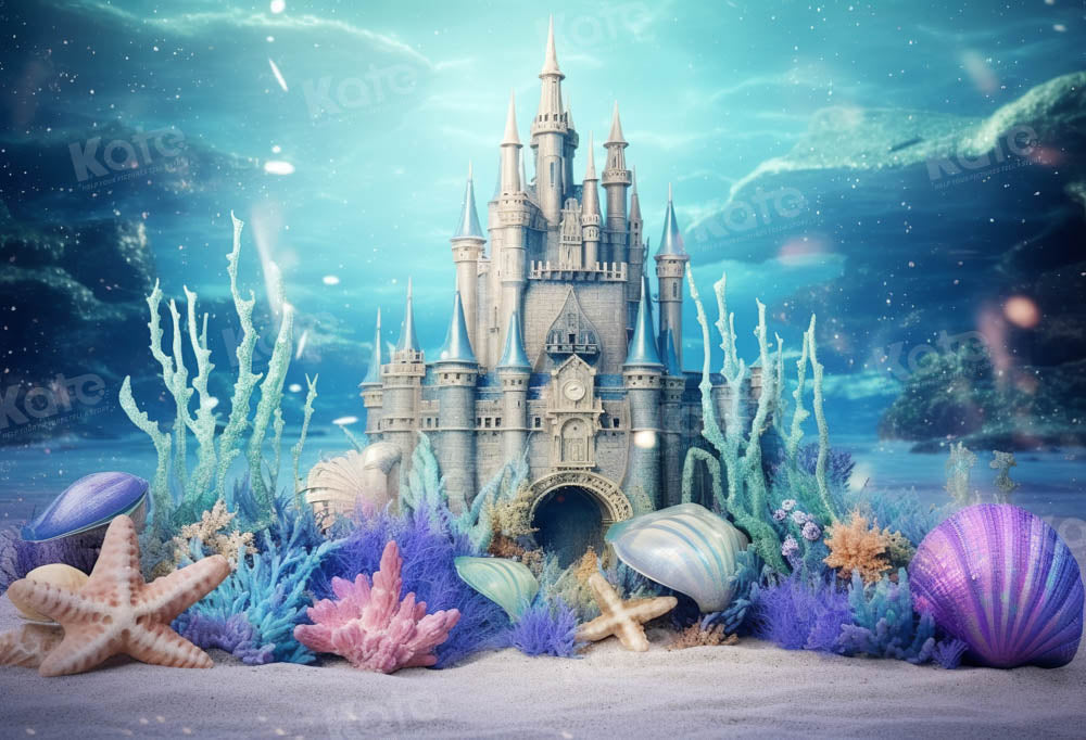 Kate Summer Underwater World Castle Shell Backdrop Designed by Chain Photography