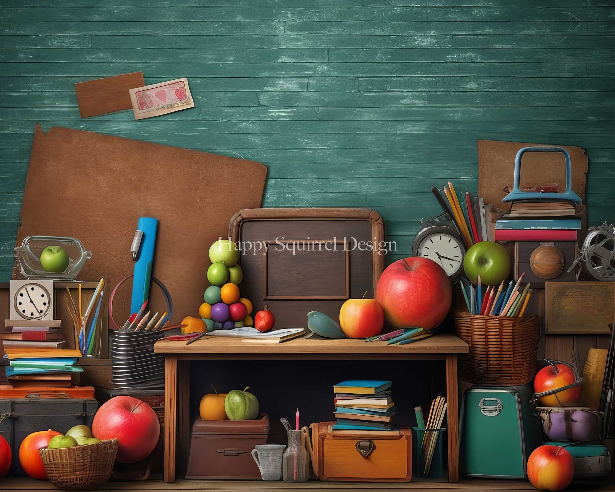 Kate Back to School Teachers Pet Classroom Backdrop Designed by Happy Squirrel Design