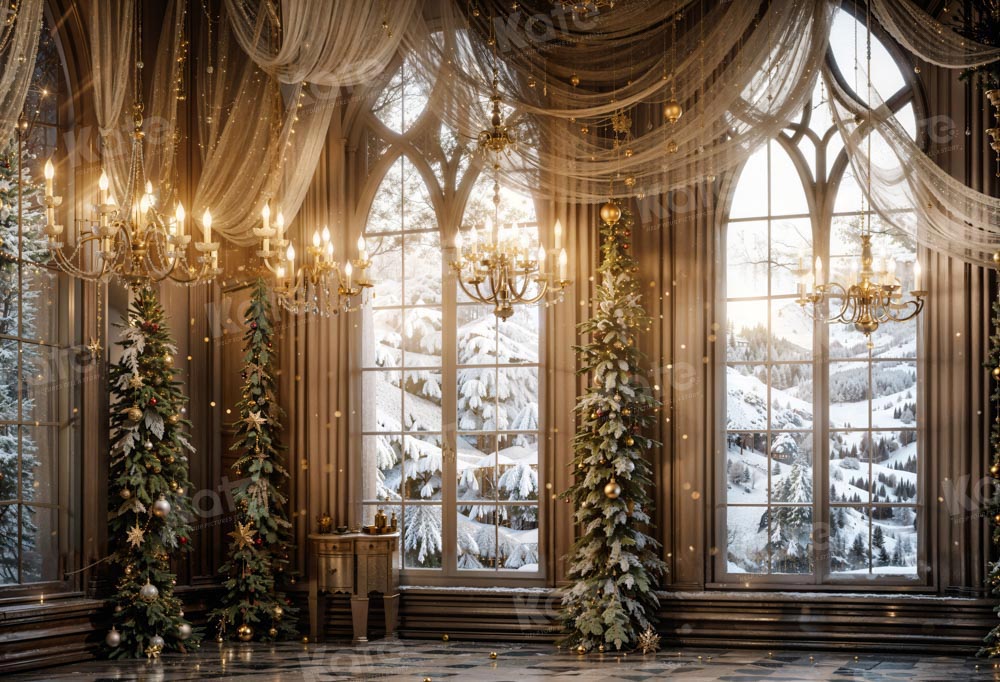 Kate Christmas Window Elegant Room Backdrop Designed by Emetselch