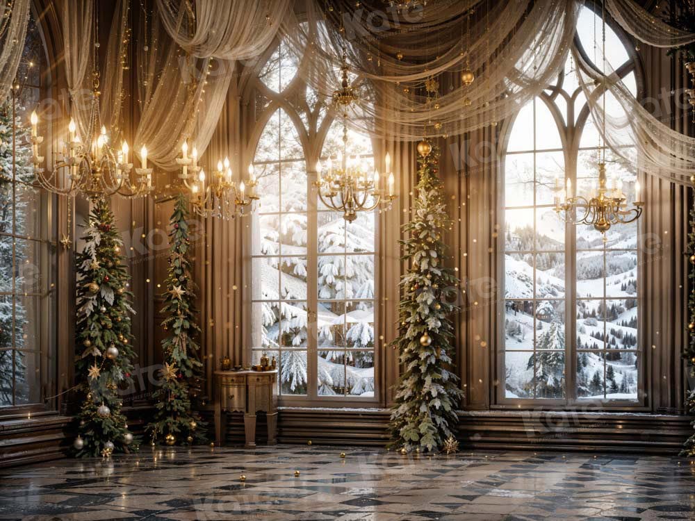 Kate Christmas Window Elegant Room Backdrop Designed by Emetselch