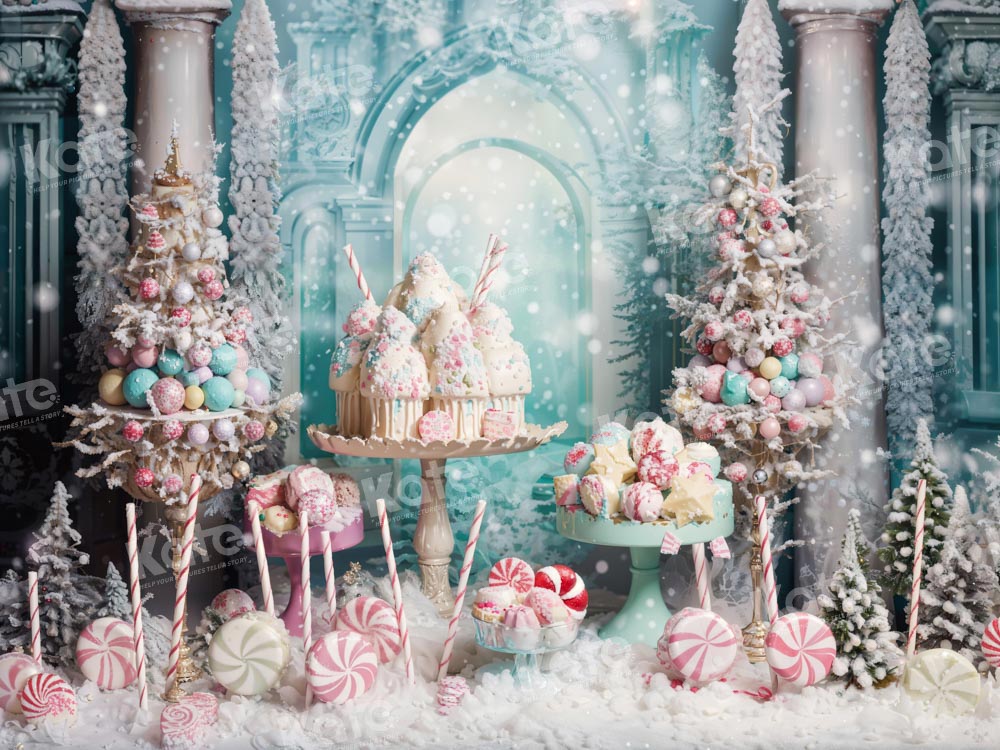 Kate Christmas Sweet Candy World Snow Backdrop Designed by Emetselch