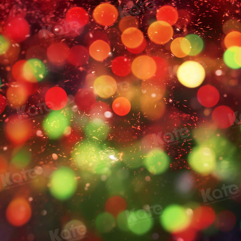 Kate Christmas Bokeh Neon Light Holiday Backdrop Designed by Chain Photography