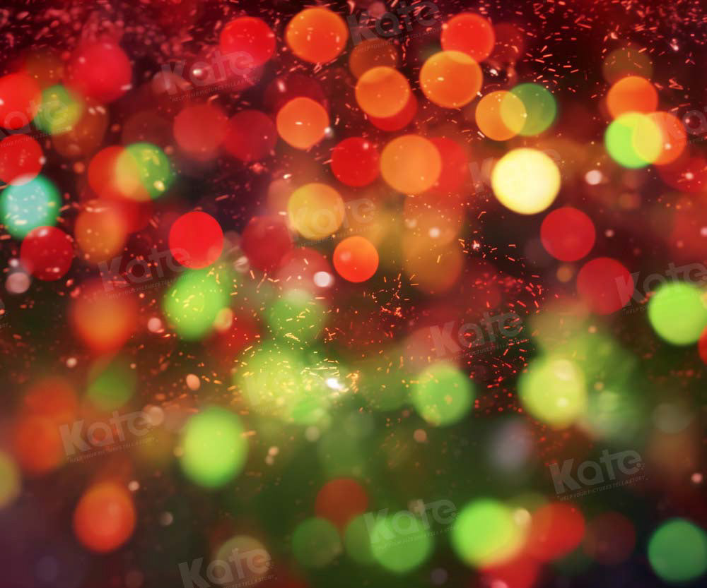 Kate Christmas Bokeh Neon Light Holiday Backdrop Designed by Chain Photography