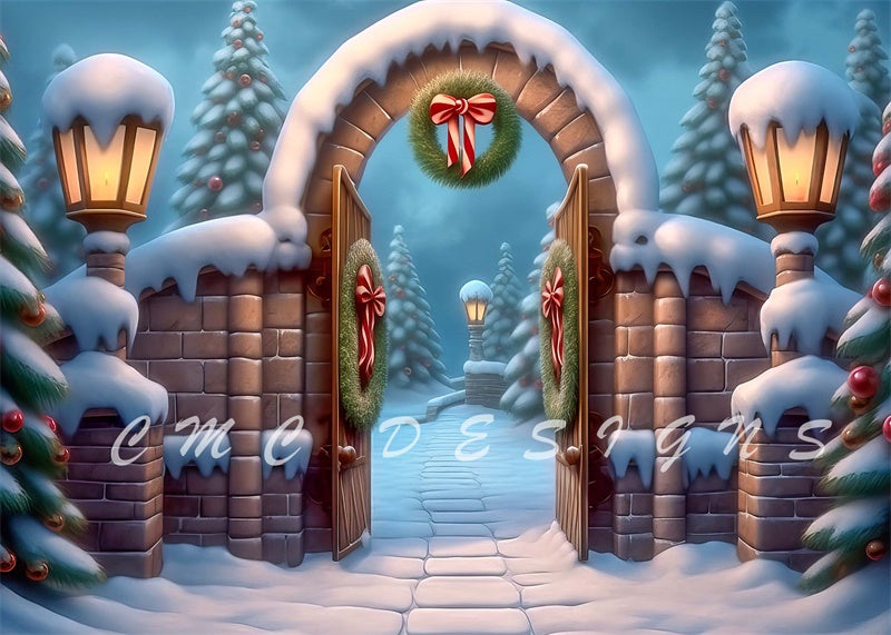Kate Christmas Winter Holiday Gate Backdrop Designed by Candice Compton