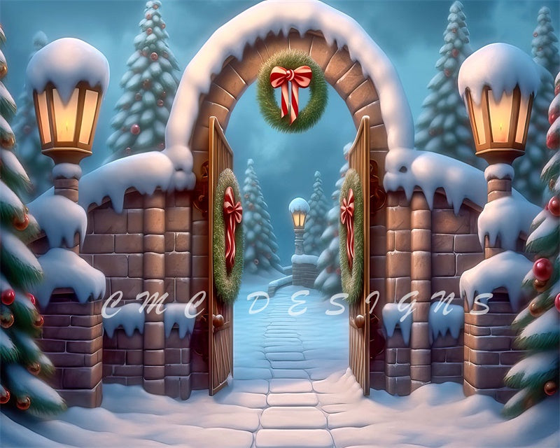 Kate Christmas Winter Holiday Gate Backdrop Designed by Candice Compton