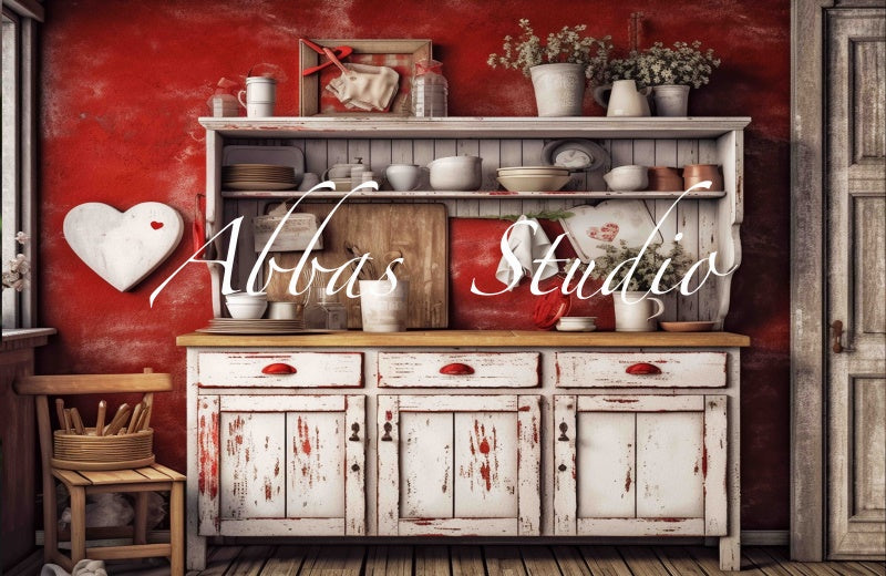 Kate Valentine's Rustic Kitchen Backdrop Designed by Abbas Studio