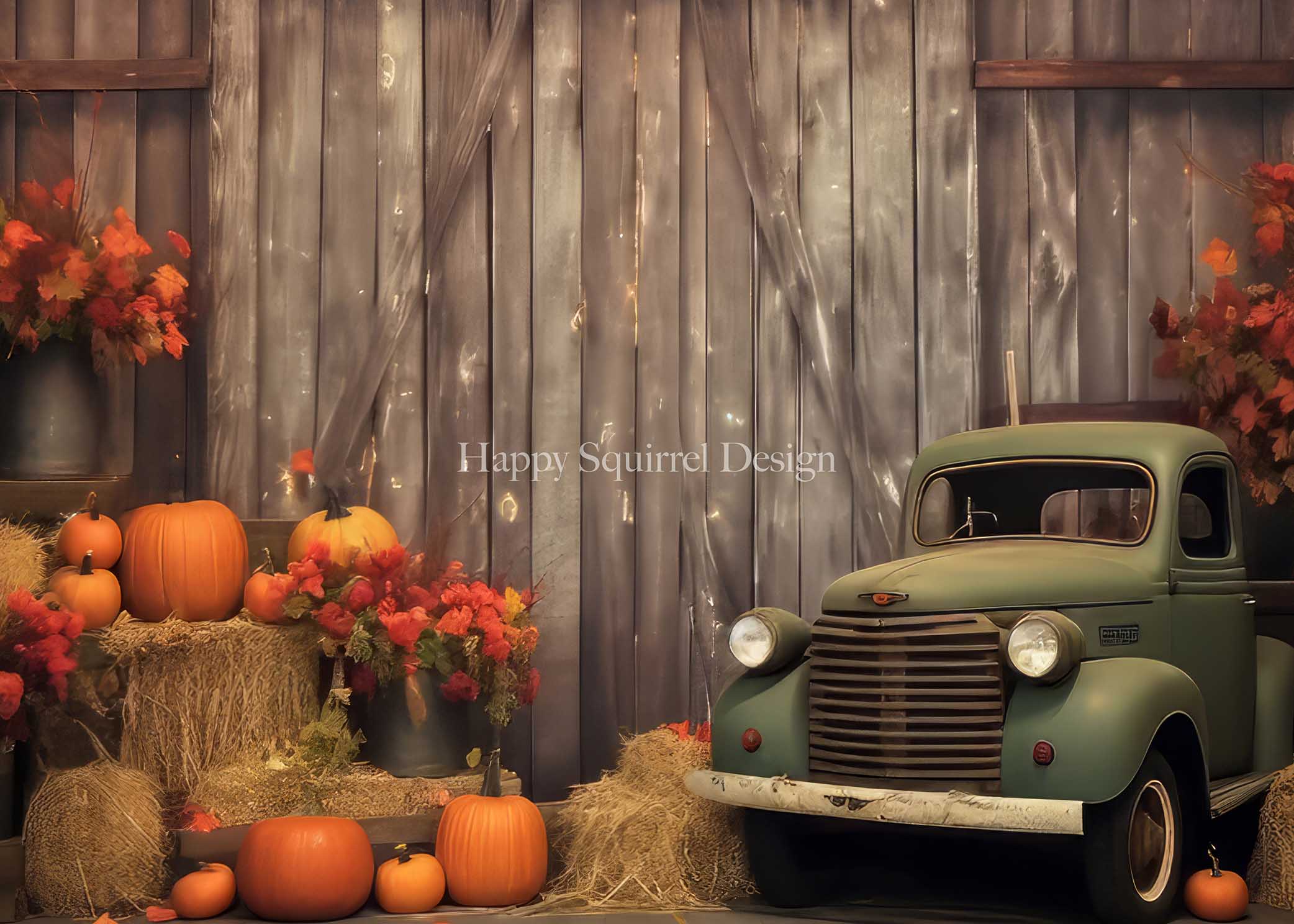 Kate Autumn Farm Door Backdrop Designed by Happy Squirrel Design