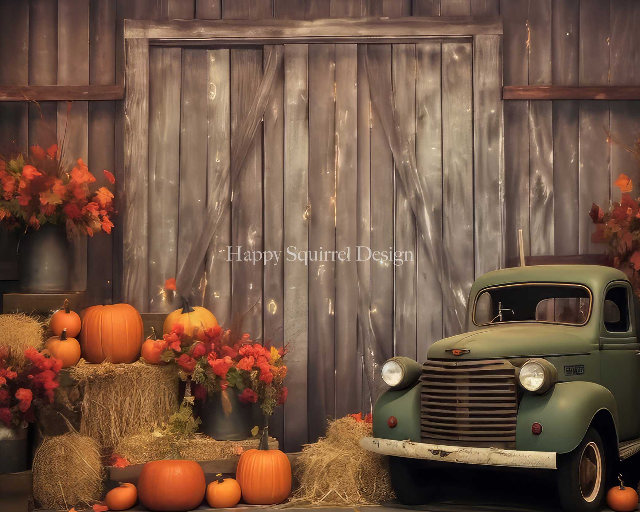 Kate Autumn Farm Door Backdrop Designed by Happy Squirrel Design