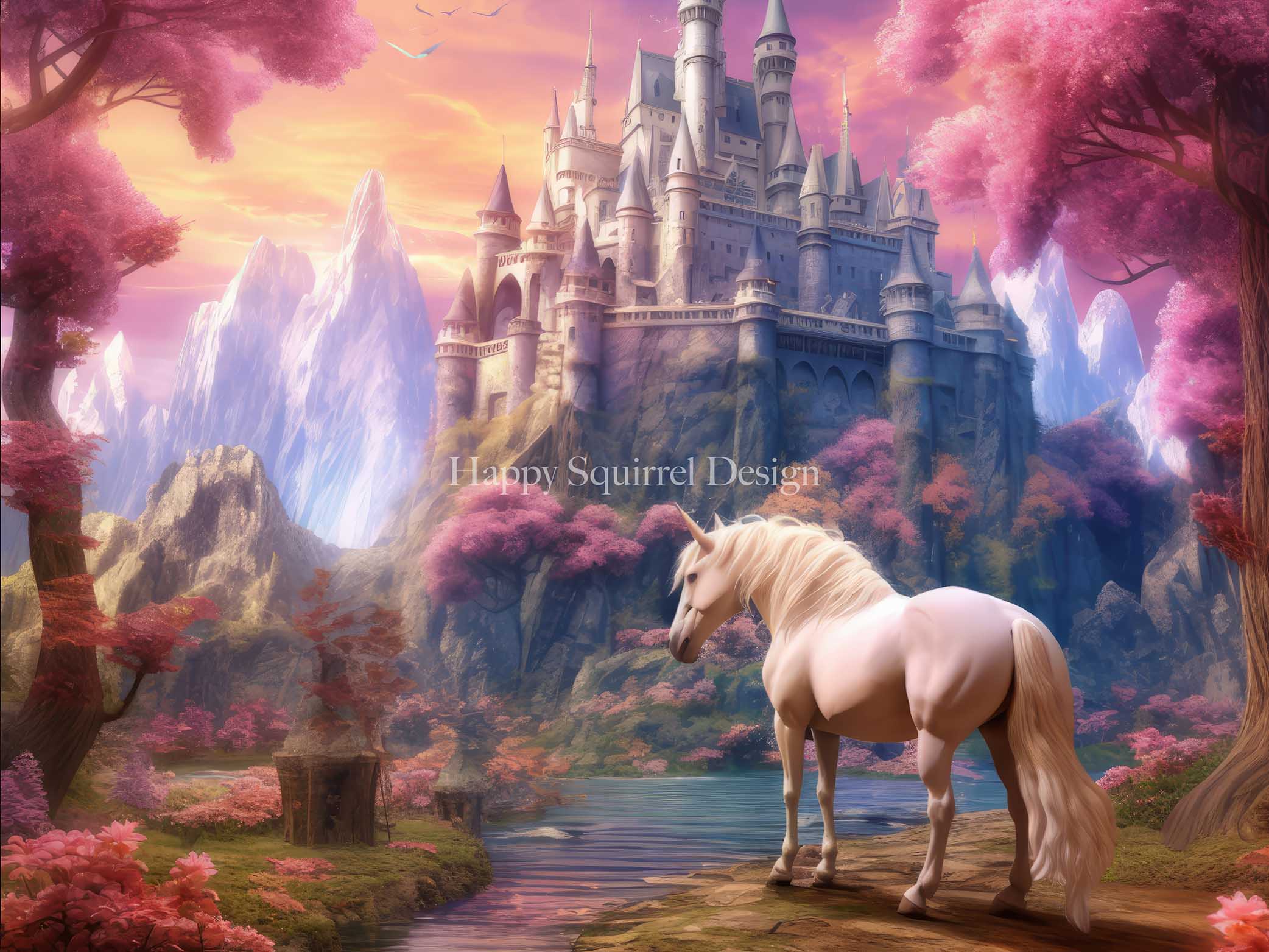 Fairy Princess And Unicorn Diamond Painting Art Magical Forest