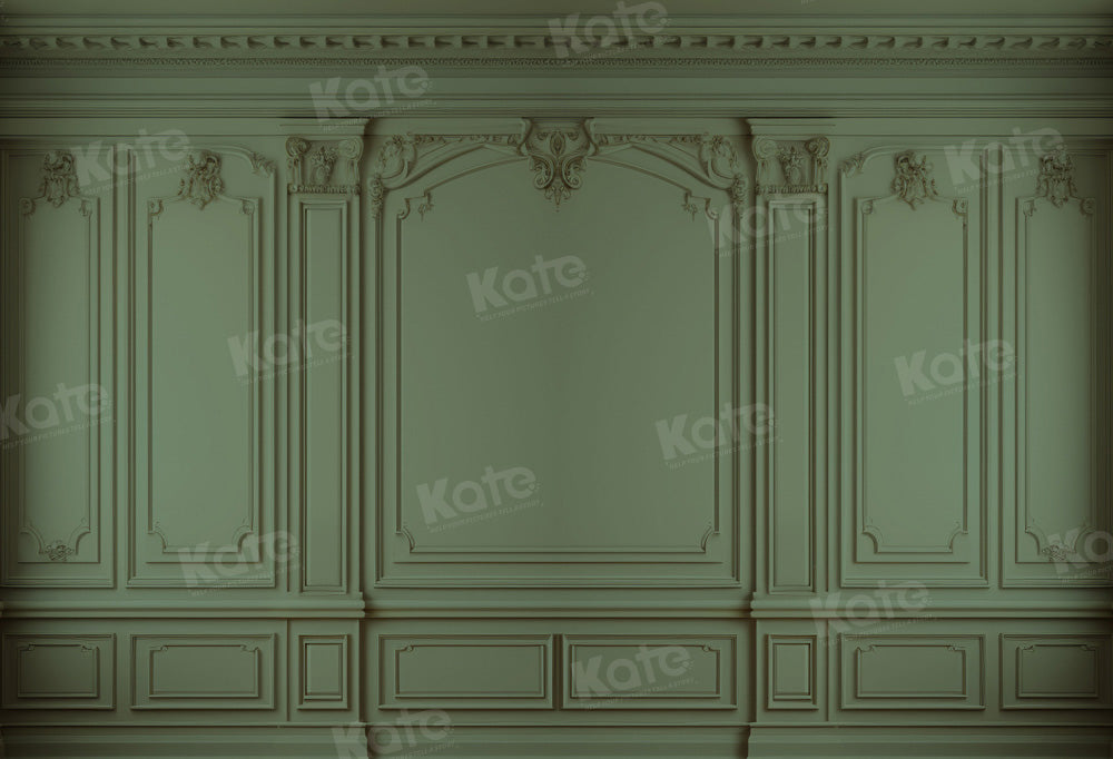 Kate Retro Dark Green Grey Wall Backdrop Designed by Kate Image
