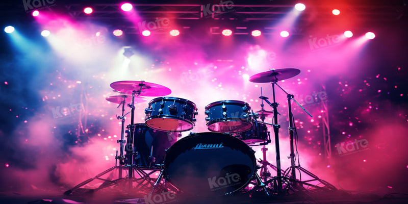 Vibrant Electric Concert Drum Stage Backdrop