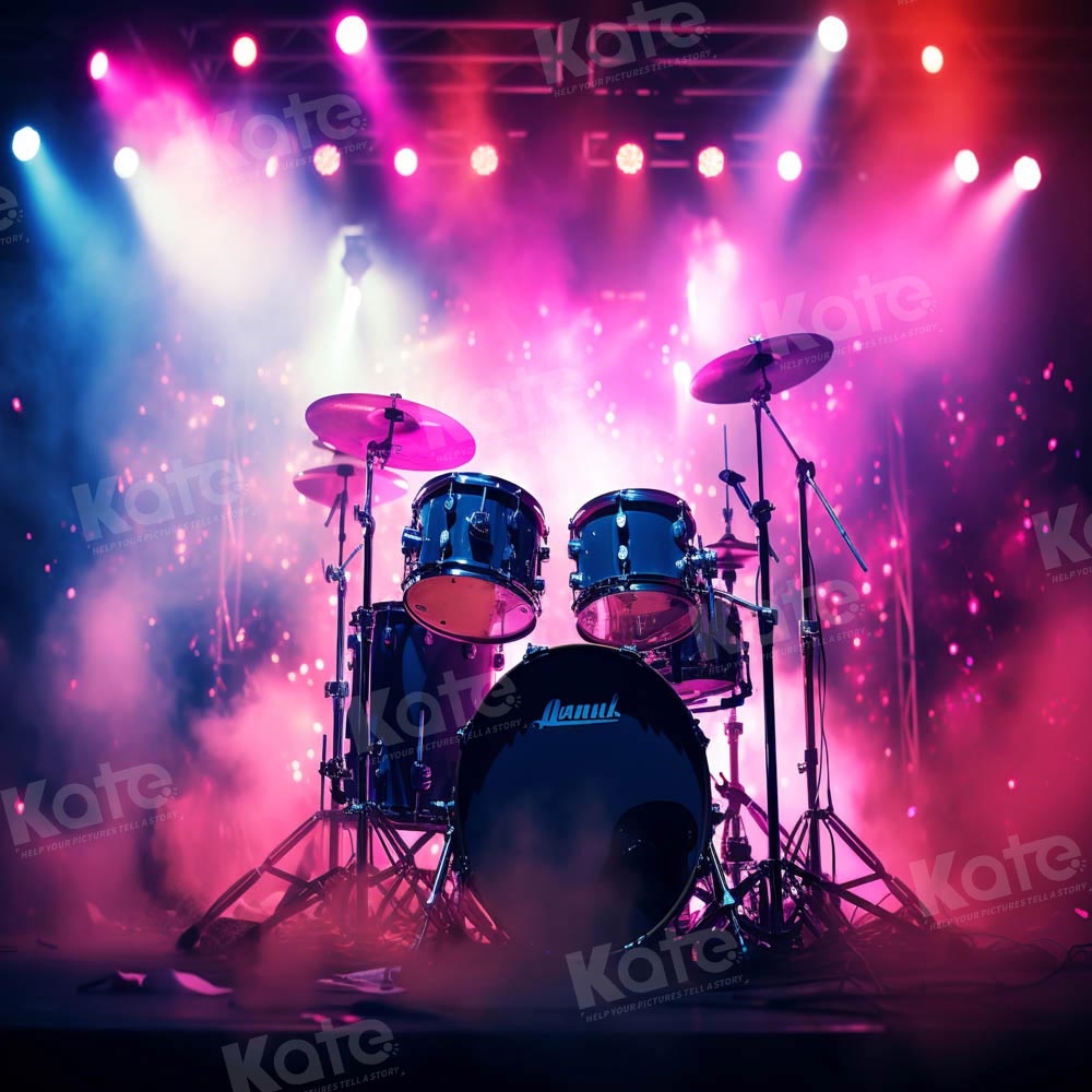 Kate Stage Rock And Roll Drum Kit Backdrop Designed by Chain Photography