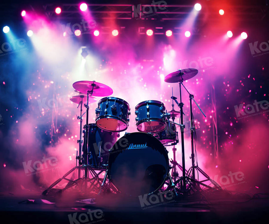 Vibrant Electric Concert Drum Stage Backdrop