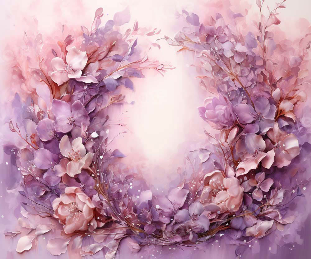 Kate Purple Fine Art Floral Swing Backdrop Designed by Emetselch