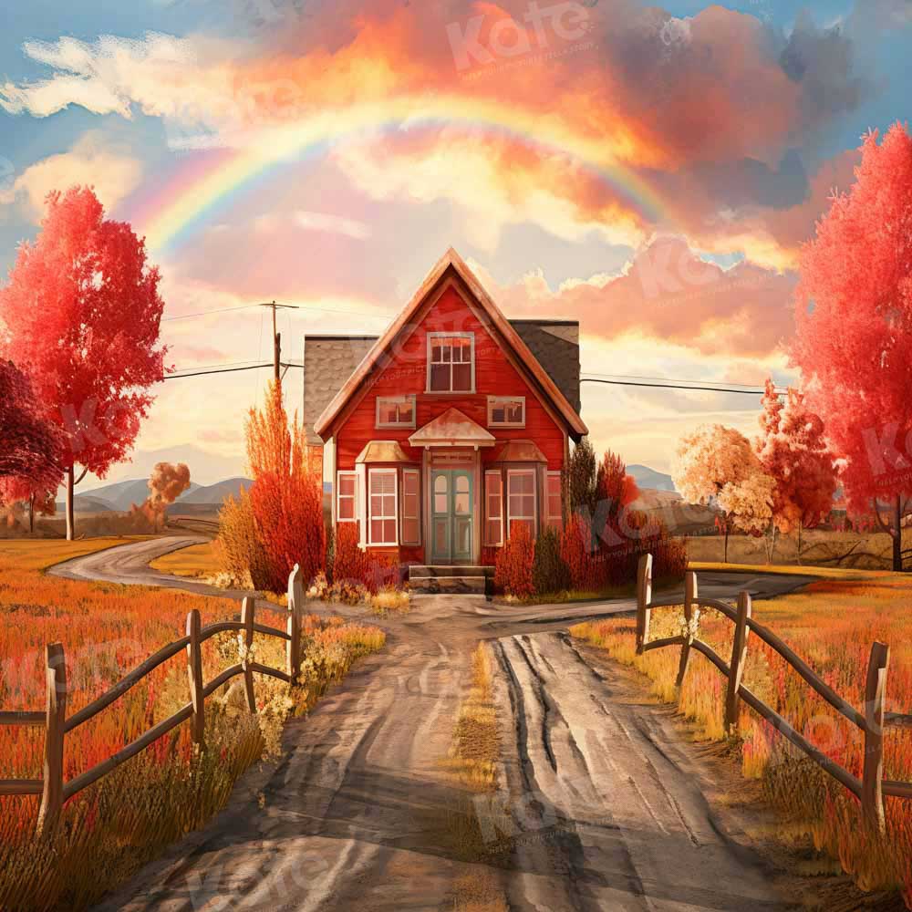 Kate Autumn Sunset Red House Farm Backdrop Designed by Emetselch