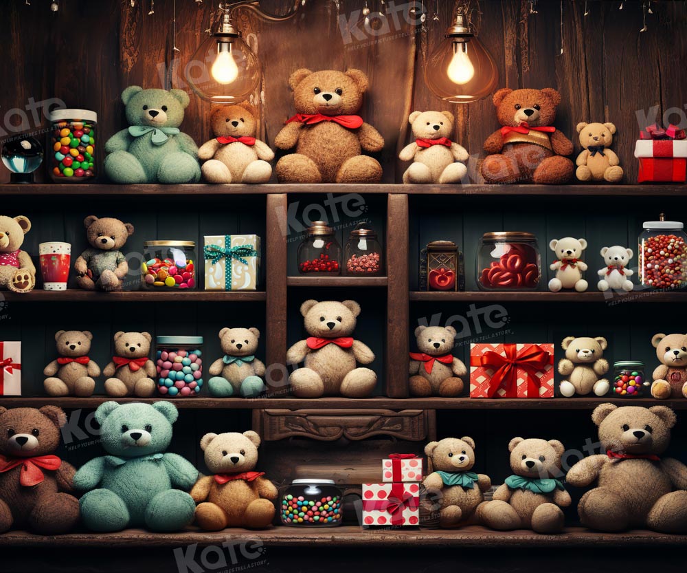 Kate Teddy Bear Shelf Gifts Birthday Backdrop Designed by Emetselch