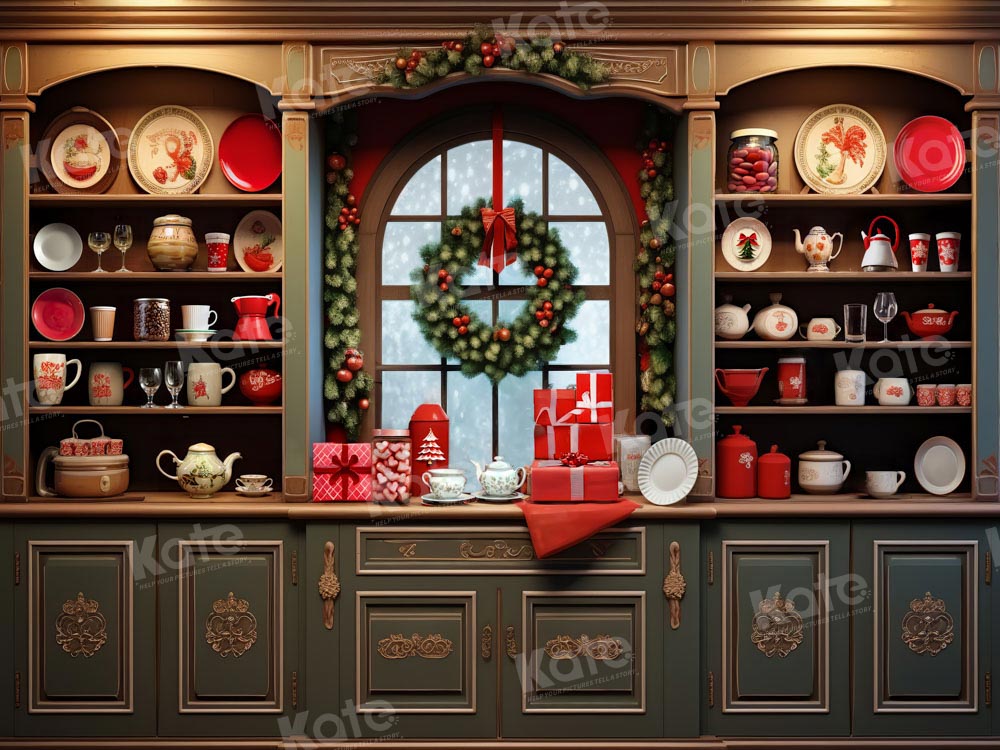 Kate Christmas Vintage Cupboard Kitchen Backdrop Designed by Emetselch