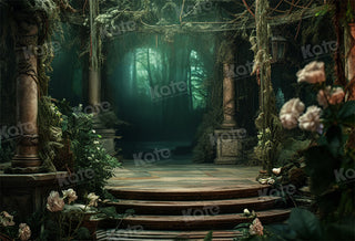 Zomer Groene Fantasy Podiumachtergrond voor Fotografie