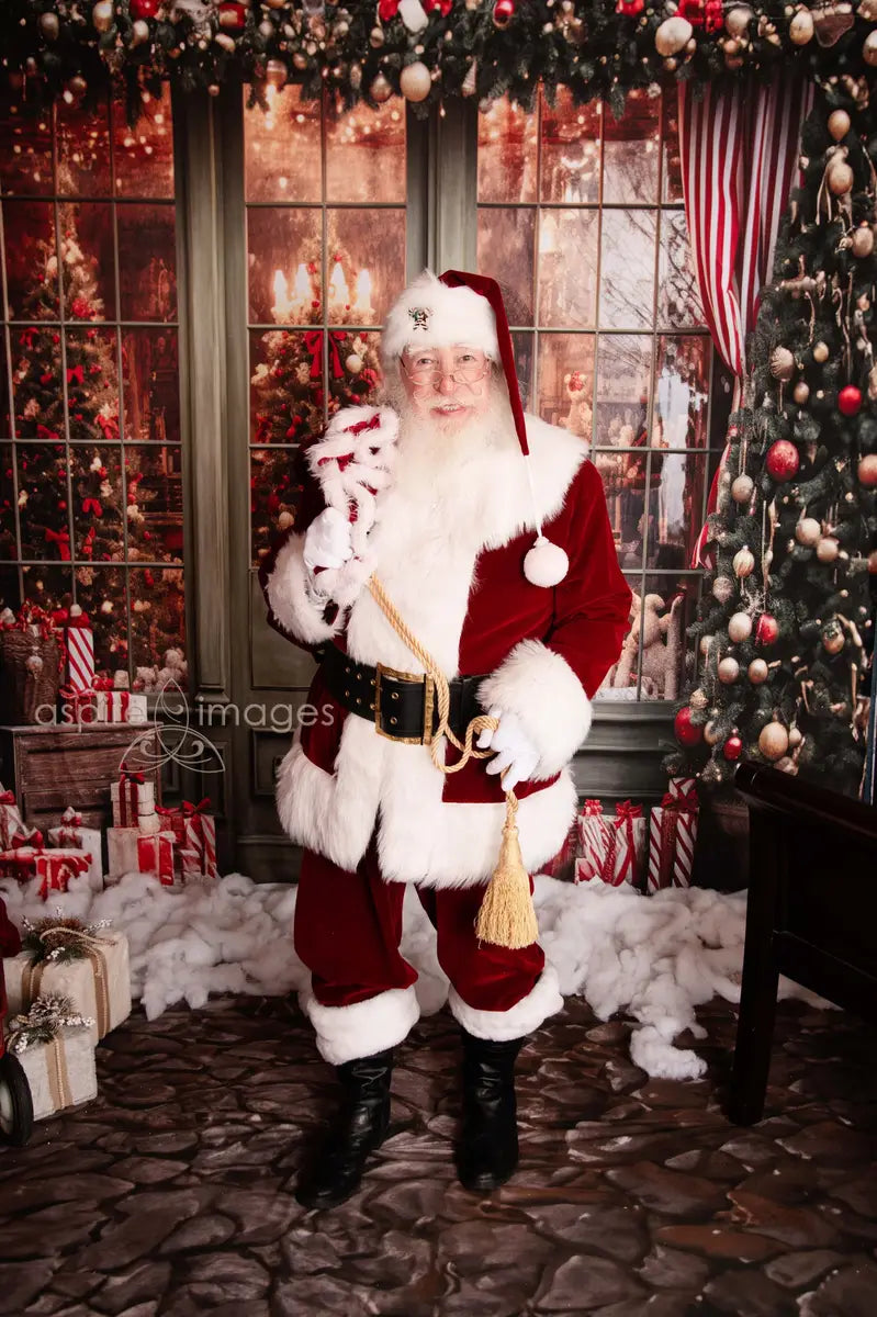 Fondo de Puerta Verde de la Tienda de Navidad para Fotografía