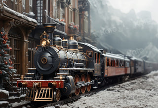 Kate Winter Outdoor Train Printed Backdrop for Photography