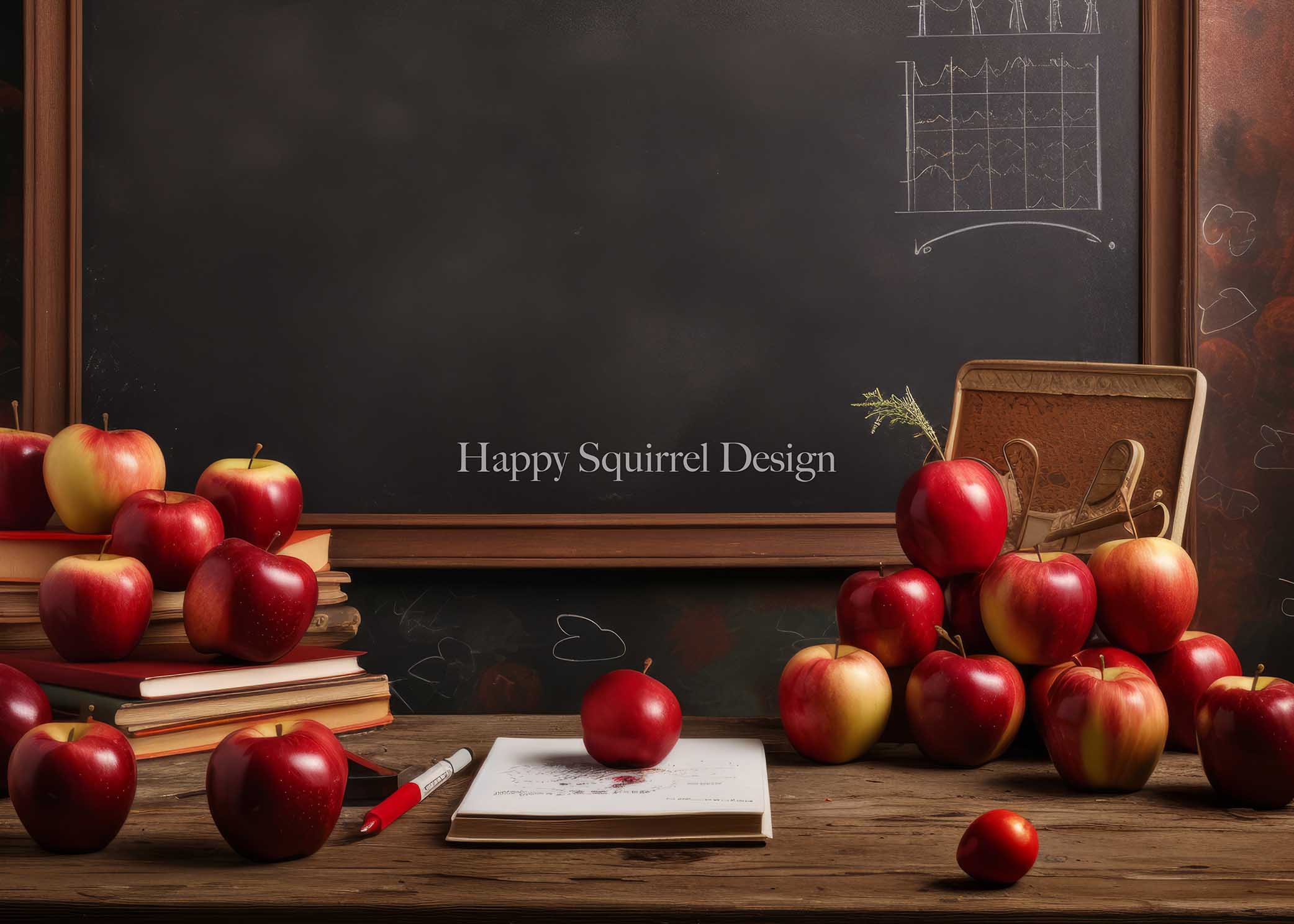 Kate Teachers Desk Back to School Backdrop Designed by Happy Squirrel Design