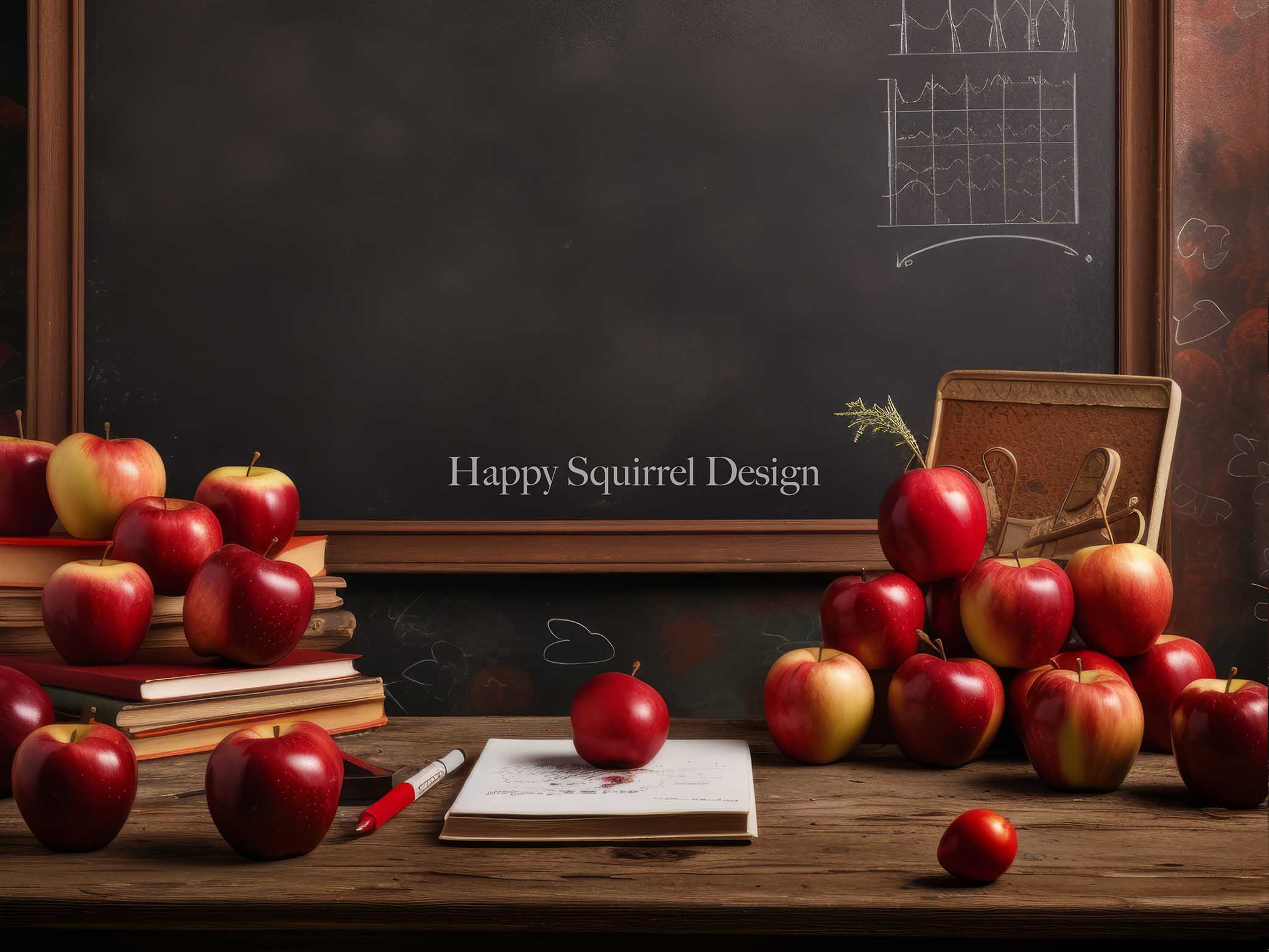 Kate Teachers Desk Back to School Backdrop Designed by Happy Squirrel Design