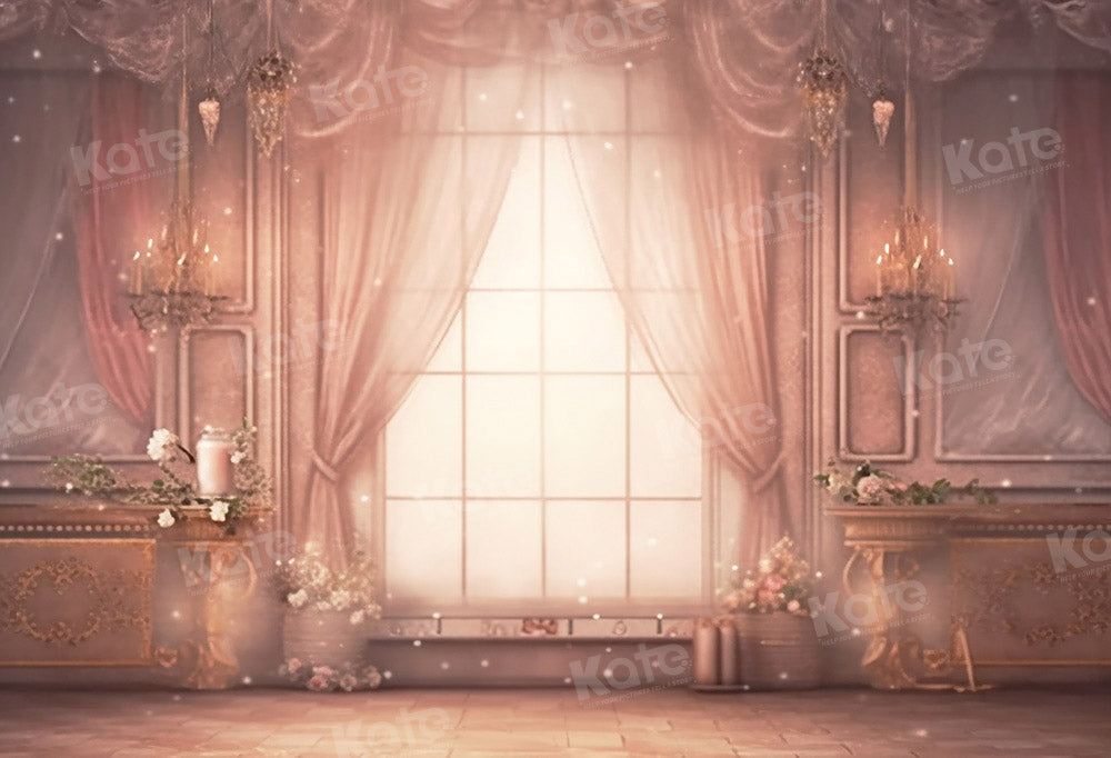 Elegant Vintage Blush Window Backdrop
