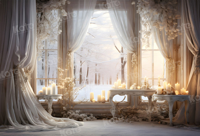 Winter Communion Winter Elegance Candlelit Forest Window