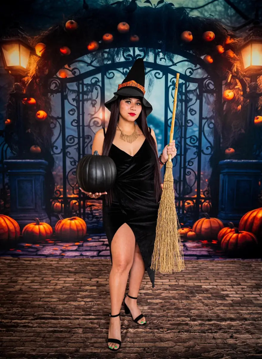 Kate Spooky Halloween Gate with Pumpkin Backdrop Designed by Abbas Studio