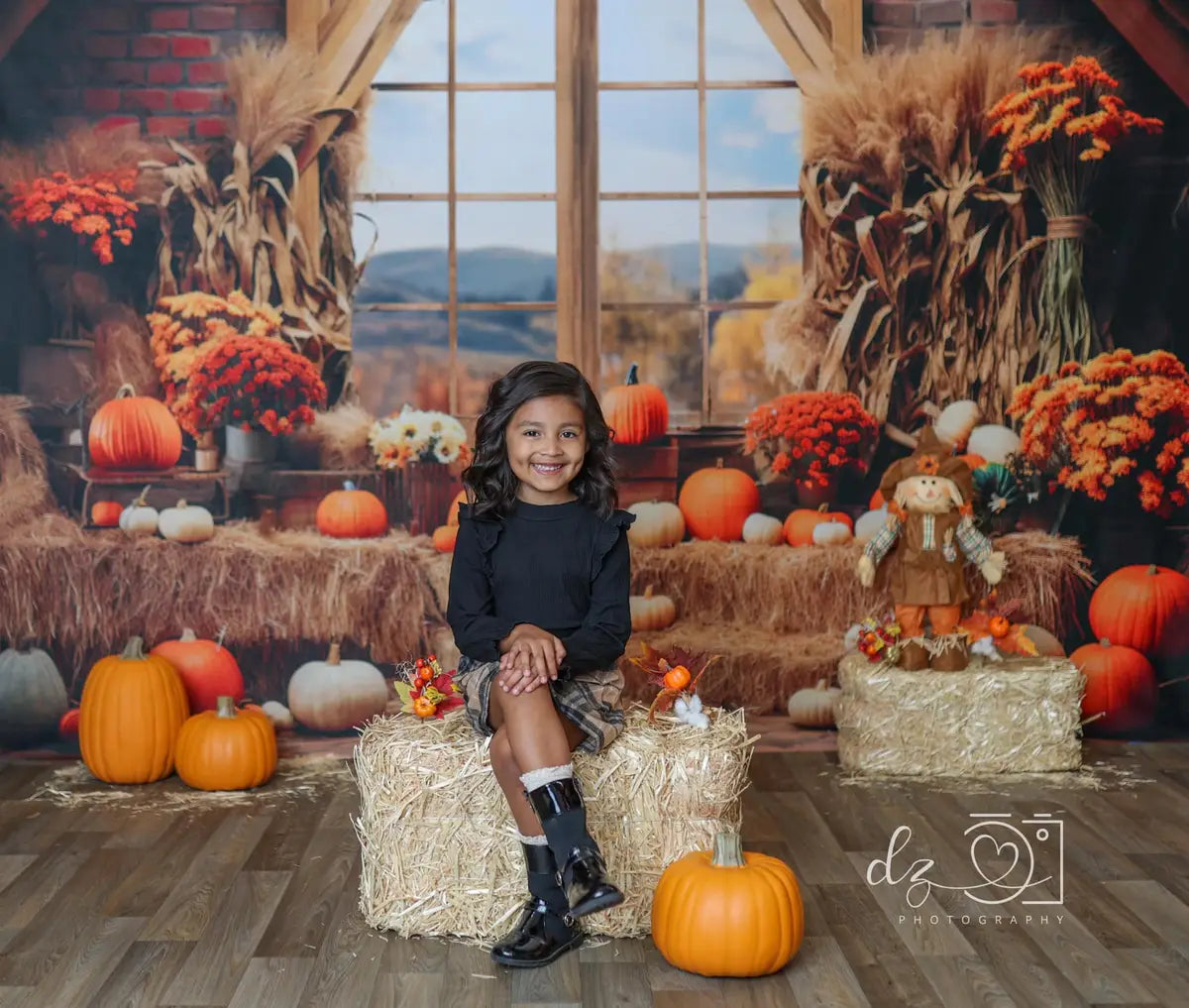 Rustic Fall Backdrop Rustic Autumn Harvest Pumpkin Backdrop