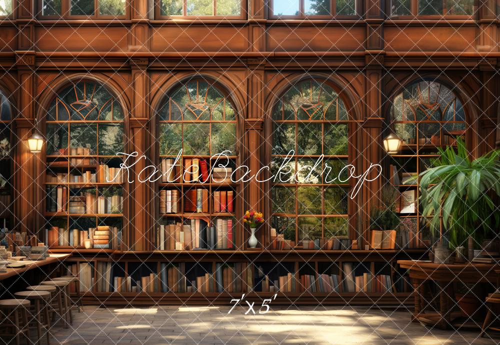 Classic Library Graduation Portrait Backdrop