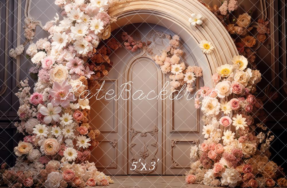 Kate Spring Flowers Arched Door Backdrop Designed by Emetselch