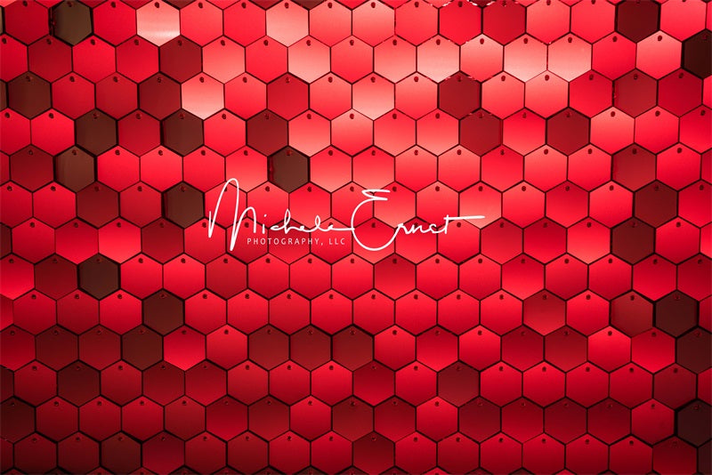 Red Hexagon Pattern Background