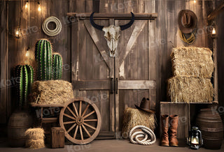 Kate Autumn Fall Wildwest Cow Printed Backdrop for Photography