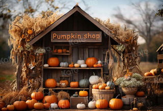 Kate Fall Pumpkin Shop Printed Backdrop Designed by Chain Photography