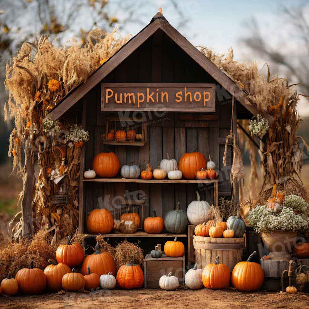 Kate Fall Pumpkin Shop Backdrop Designed by Chain Photography