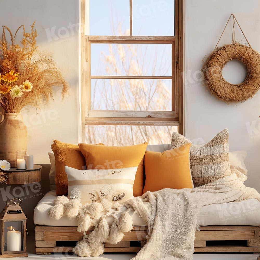 Kate Autumn Boho Room Pillow Backdrop Designed by Emetselch