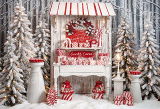 Bastones de caramelo de Navidad fuera de un fondo rojo diseñados por Emetselch