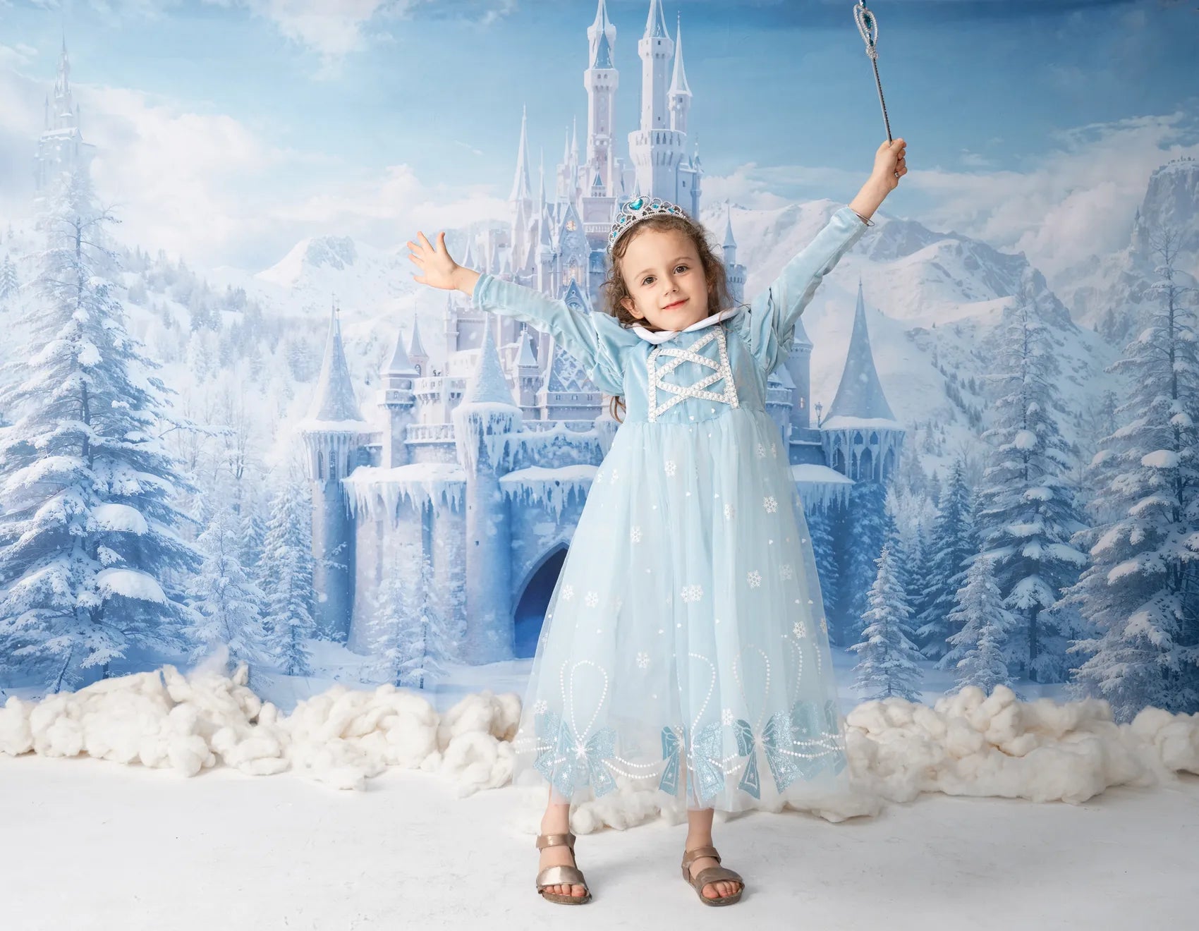 RTS Kate Winter Ice Frosted World Castle Backdrop Designed by Chain Photography