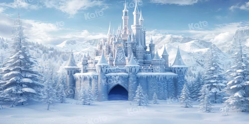 RTS Kate Winter Ice Frosted World Castle Backdrop Designed by Chain Photography