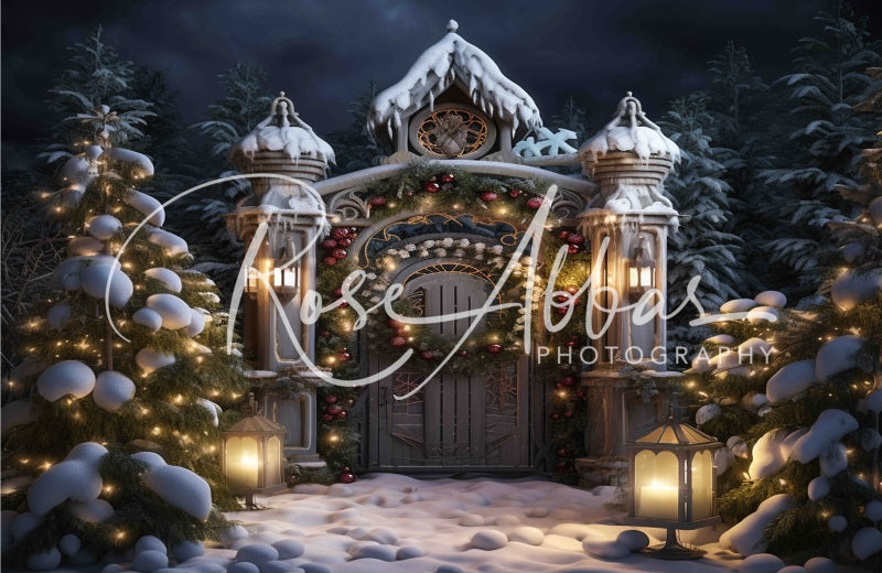 Kate Holiday Garden Gate Christmas Backdrop Designed By Rose Abbas