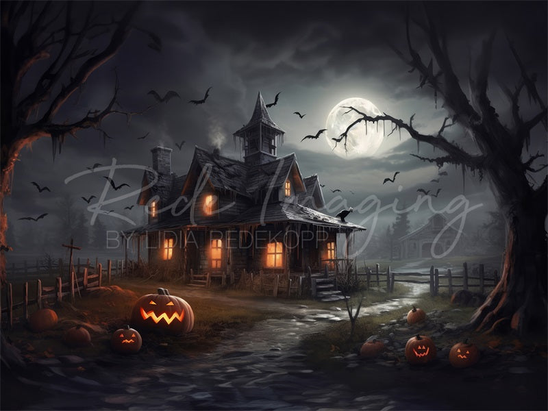 Kate Halloween Haunted House Backdrop Designed by Lidia Redekopp
