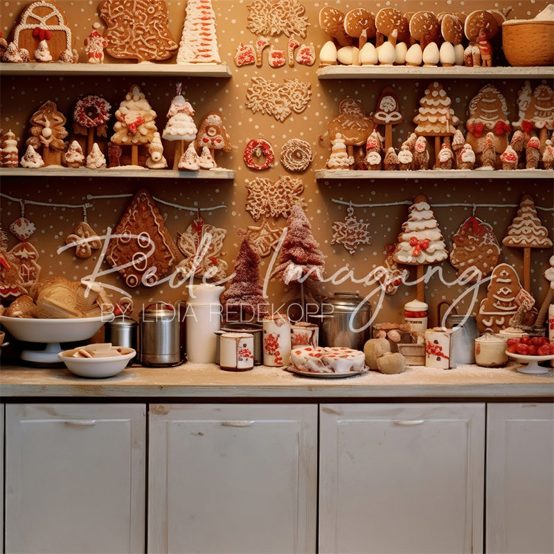 Kate Christmas Kitchen Brown Cookies Backdrop Designed by Lidia Redekopp