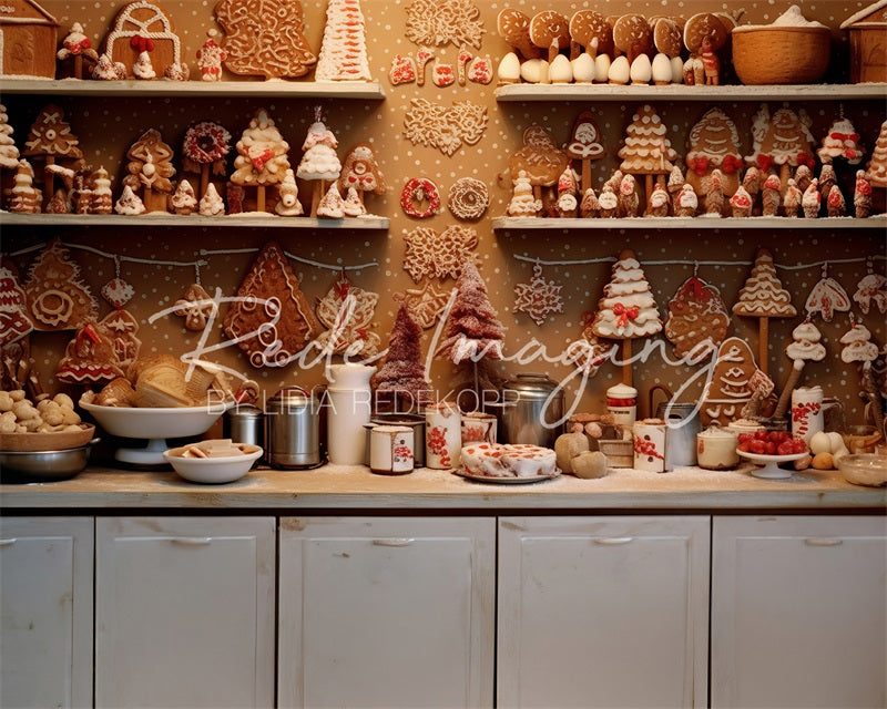 Kate Christmas Kitchen Brown Cookies Backdrop Designed by Lidia Redekopp