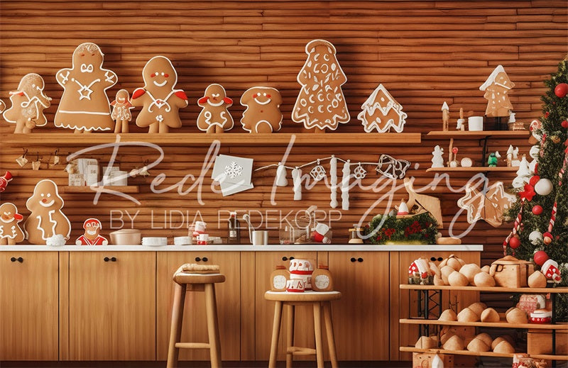 Kate Christmas Kitchen Gingerbread Cookies Backdrop Designed by Lidia Redekopp