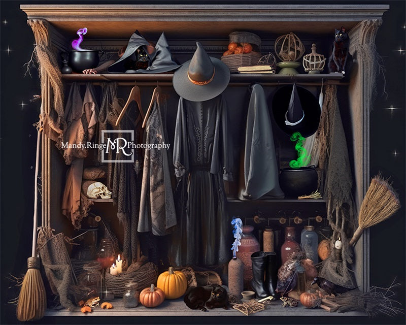 Kate Halloween Witch's Closet Backdrop Designed by Mandy Ringe Photography