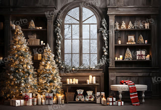 Fondo dell'albero di Natale per finestra con orsetto progettato da Emetselch